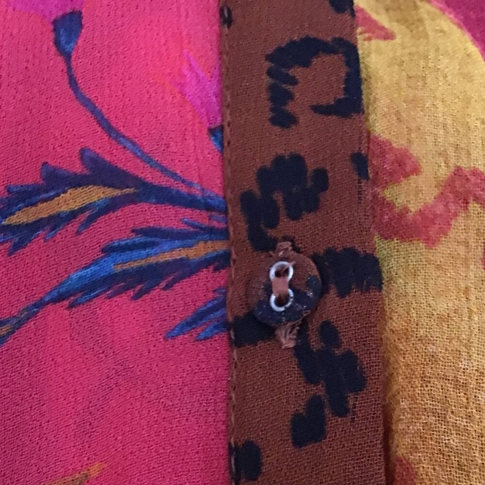 FARM RIO Mixed Prints Button Down Maxi Dress In Mix Print - Picture 11 of 16